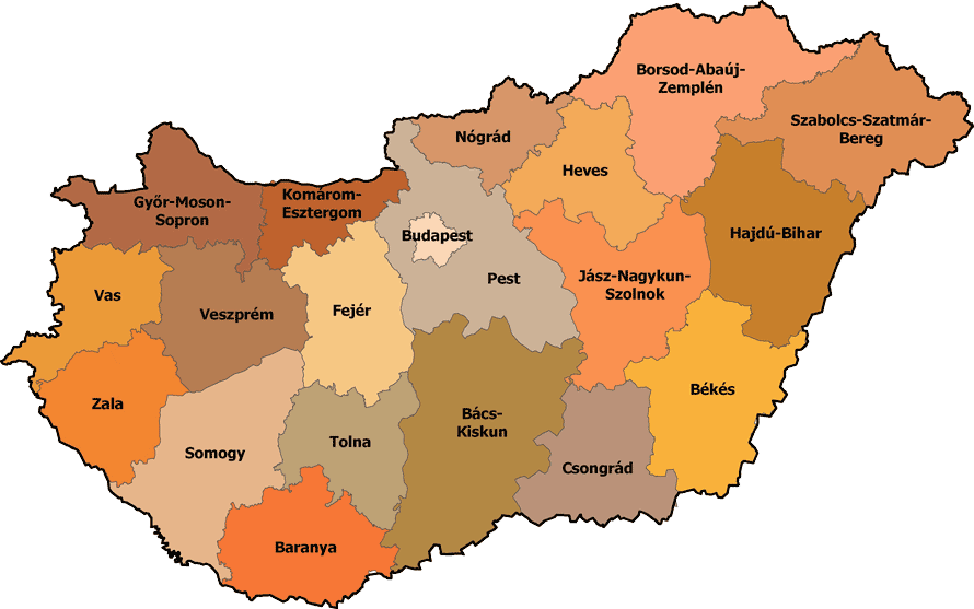 Magyarország Térkép - Település Térkép Magyarország - Európa Térkép